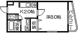 サンタステージ 1Kの間取図画像