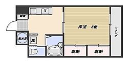 東カングランドマンション第一南林寺シーサイド 1Kの間取図画像