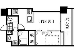 大黒町申館 1LDKの間取図画像