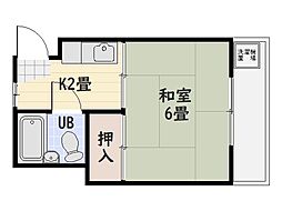 久永コーポ 1Kの間取図画像