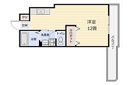 アメニティきしゃば ワンルームの間取図画像