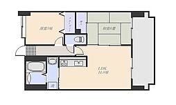 クオリティーパレス八幡 2LDKの間取図画像