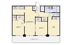 ストークマンション鹿児島 3LDKの間取図画像