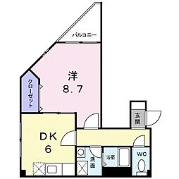 アベニール・ロミオ 1DKの間取図画像