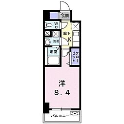 ルーカス 武之橋 1Kの間取図画像