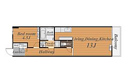東カングランドマンション第2南林寺シーサイド 1LDKの間取図画像