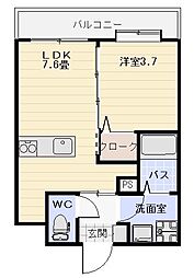 エースビル武 1DKの間取図画像