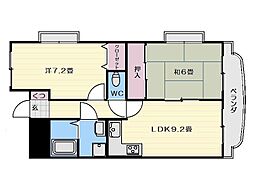ラ・シェール 2LDKの間取図画像