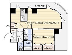 ペルセ天文館 1LDKの間取図画像