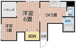 シティ第二ビル 1DKの間取図画像