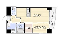ウイング薬師 1LDKの間取図画像