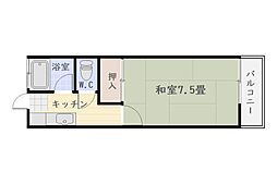 コーポ小松原 1Kの間取図画像