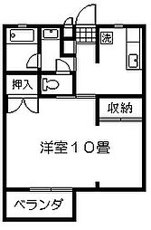 ライフピット谷山 3階1Kの間取り