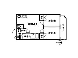 サンヒルズ坂之上 2LDKの間取図画像
