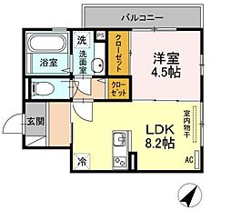 マノワールヤエ 1LDKの間取図画像