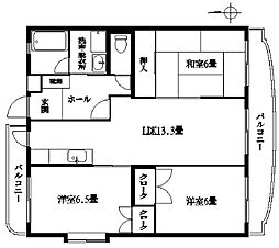 ベルデュール・T 3LDKの間取図画像