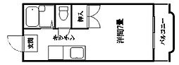 フロウレス勇貴 ワンルームの間取図画像
