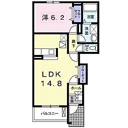 ゆう&ふじA 1LDKの間取図画像