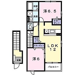 サザンカーサA 2LDKの間取図画像