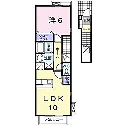 グレイスK1 1LDKの間取図画像