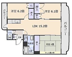 ラージビュー 3LDKの間取図画像