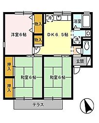 セジュールU 3DKの間取図画像