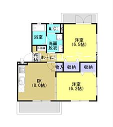 カンファト・H 2DKの間取図画像