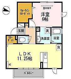 オアシス 1LDKの間取図画像