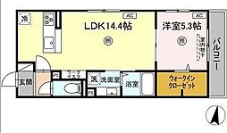 D-Resena和田 1LDKの間取図画像