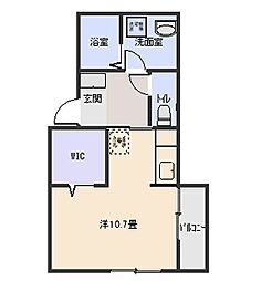 コンフォートJ ワンルームの間取図画像