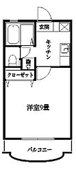 リバーステージ小松原 1Kの間取図画像
