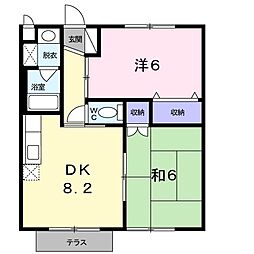 グリーンヒル旭 2DKの間取図画像