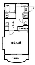 リバーステージ小松原 1Kの間取図画像