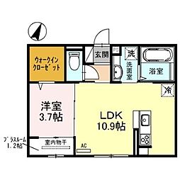 メゾンシトロン 1SLDKの間取図画像