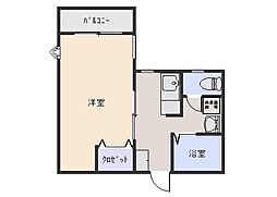 アビタシオン坂之上 1Kの間取図画像