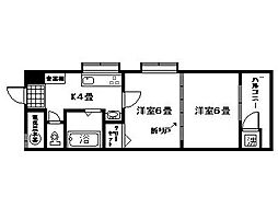 ブロードハイム 2Kの間取図画像
