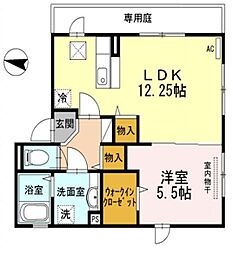 セジュールひまわり 1LDKの間取図画像