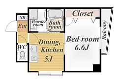 ライオンズマンション交通局前 1DKの間取図画像
