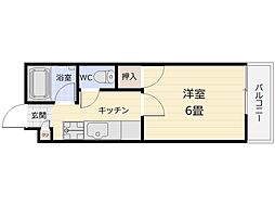 ビラヤマダ 1Kの間取図画像