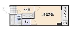 ひらたマンション 1Kの間取図画像