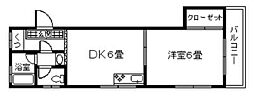 新徳ビル 1DKの間取図画像