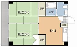 白百合荘 2Kの間取図画像