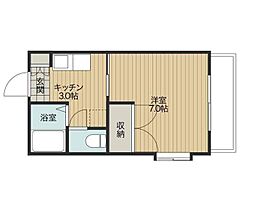 大洋ハイツ 1Kの間取図画像