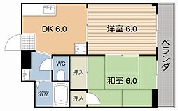 エザンスM 2DKの間取図画像