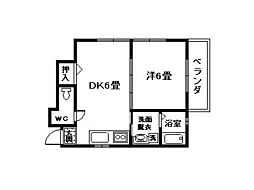チャオMK 1DKの間取図画像