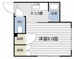ロイヤルハイム 1Kの間取図画像