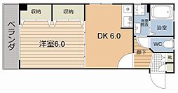 ライブARATA 1DKの間取図画像