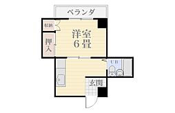 なるみビル 1Kの間取図画像