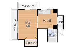 なるみビル 1DKの間取図画像