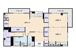 YYビル 2LDKの間取図画像